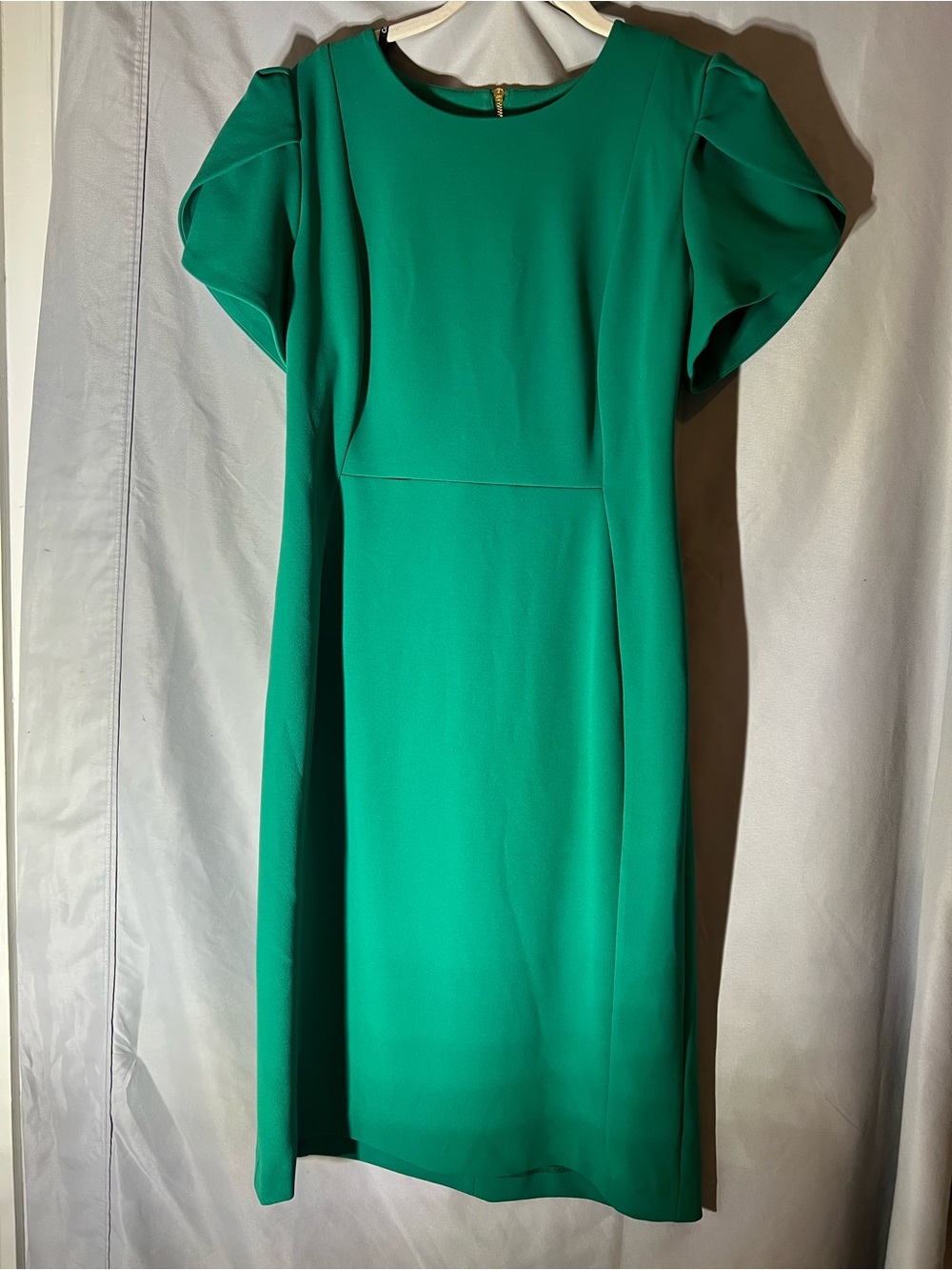 Calvin Klein Emerald Green Puff Sleeve Midi Dress